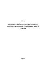 Research Papers 'Mārketinga pētīšanas kvantitatīvo metožu izmantošana tirgzinību pētīšanā ar inte', 1.