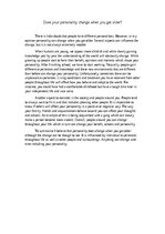 Essays 'Does your personality change when you get older?', 1.
