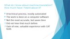 Presentations 'Machine translation', 4.