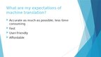 Presentations 'Machine translation', 5.