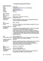 European Curriculum Vitae Format Samples Cv Id 873990