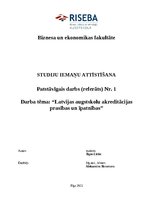 Research Papers 'Latvijas augstskolu akreditācijas prasības un īpatnības', 1.