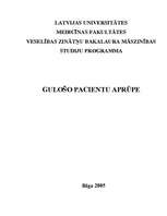 Research Papers 'Gulošu pacientu aprūpe', 1.