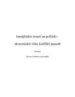 Research Papers 'Enerģētiskie resursi un politiski ekonomiskie vides konflikti pasaulē', 1.