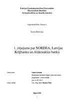 Research Papers 'Ziņojums par Nordea, Latvijas Krājbanku un Aizkraukles banku', 1.
