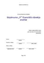 Research Papers 'Uzņēmuma "V" finansiālā stāvokļa analīze', 1.