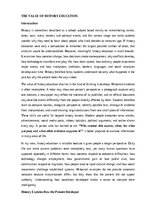 Essays 'The value of history education', 1.