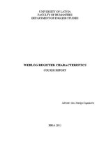 Research Papers 'Weblog Register Characteristics', 1.