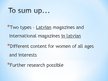 Presentations 'Characterization of Women’s Magazines in Latvia', 8.
