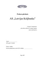 Practice Reports 'Prakses atskaite a/s "Latvijas Krājbanka"', 1.