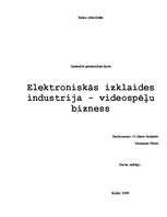 Research Papers 'Elektroniskās izklaides industrija - videospēļu bizness', 1.