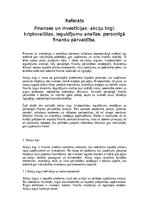 Research Papers 'Finanses un investīcijas: akciju tirgi, kriptovalūtas, ieguldījumu analīze, pers', 1.