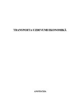 Research Papers 'Transporta uzdevumi ekonomikā', 1.