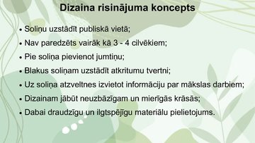 Presentations 'Projekta darba prezentācija - soliņš ar jumtiņu', 6.