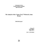 Research Papers 'The Analysis of the "Agnes Grey" by Anne Bronte', 1.
