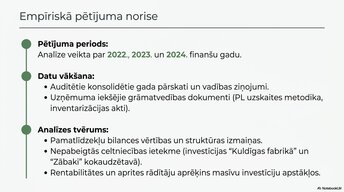 Presentations 'Pamatlīdzekļu uzskaite, kontrole un analīze uzņēmumā AS “Latvijas Finieris”', 8.