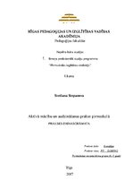 Practice Reports 'Aktīvā mācību un audzināšanas prakse pirmsskolā', 1.