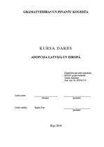 Research Papers 'Adopcija Latvijā un Eiropā', 1.