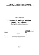Research Papers 'Ekonomiskās situācijas izpēte un analīze Lietuvas valstī', 1.