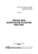 Research Papers 'Baroka laika koktēlniecība Kurzemes baznīcās', 1.