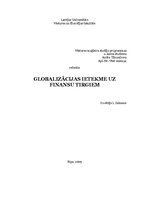 Research Papers 'Globalizācijas ietekme uz finanšu tirgiem', 1.