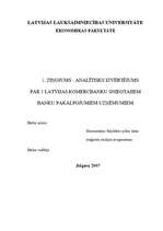 Research Papers 'Trīs Latvijas komercbanku sniegto pakalpojumu izvērtējums', 1.