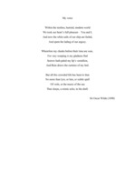 Essays 'Analysis of the Poem "My Voice" by Sir Oscar Wilde', 1.