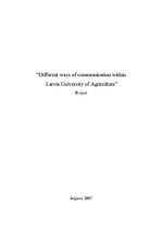 Research Papers 'Different Ways of Communication Within Latvia University of Agriculture', 1.
