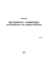 Research Papers 'Mentorings - darbinieku attīstīšana un atbalstīšana', 1.