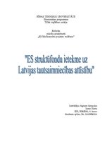 Research Papers 'Eiropas Savienības struktūrfondu ietekme uz Latvijas tautsaimniecības attīstību', 1.