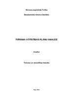 Summaries, Notes 'Tūrisma attīstības plānu analīze', 1.