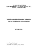 Research Papers 'Aprites ekonomikas raksturojums un attīstības process Latvijā no 2015. līdz 2020', 1.