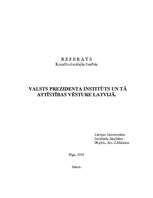 Research Papers 'Latvijas Valsts prezidents', 1.