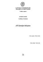 Research Papers 'A/S Latvijas Balzams', 1.