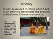 Presentations 'Chinese martial arts - Wushu', 3.