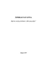 Research Papers 'Āfrikas savanna', 1.