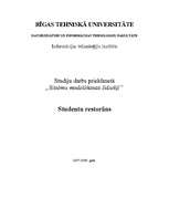 Research Papers 'Sistēmu modelēšanas līdzekļi "Studentu restorāns"', 1.