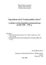 Research Papers 'Latvijas Republikas parlamentārisma periods 1920.–1934.gads', 1.