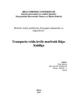 Research Papers 'Transporta veida izvēle maršrutā Rīga - Kuldīga', 1.