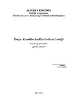 Essays 'Latvijas konstitucionālo tiesību aizsākums', 1.