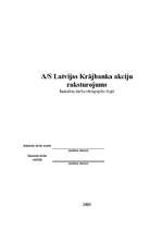 Research Papers 'AS "Latvijas Krājbanka" akciju raksturojums', 1.