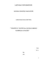 Research Papers '''Positivus'' festivāla sociālo mediju kampaņas analīze', 1.