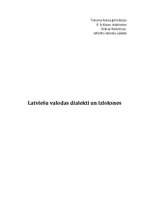 Research Papers 'Latviešu valodas dialekti un izloksnes', 1.
