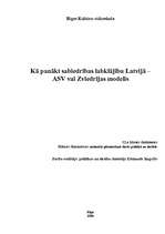 Research Papers 'Kā panākt sabiedrības labklājību Latvijā - ASV vai Zviedrijas modelis', 1.