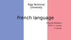 Presentations 'French language', 1.
