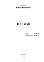 Research Papers 'Kailsēkļi', 1.
