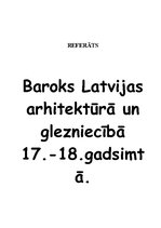 Research Papers 'Baroks Latvijas arhitektūrā un glezniecībā17.-18.gadsimtā', 1.