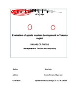Term Papers 'Evaluation of Sports Tourism Development in Tukums Region', 1.