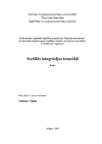 Research Papers 'Sociālās integrācijas traucēkļi', 1.