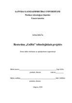Research Papers 'Restorāna "Gulbis" tehnoloģiskais projekts', 1.